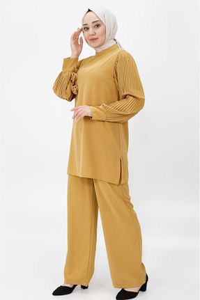 ست بالاتنه و پائین تنه حجاب زرد زنانه Straight BYCOOLEST BUTİK - کد 830544247
