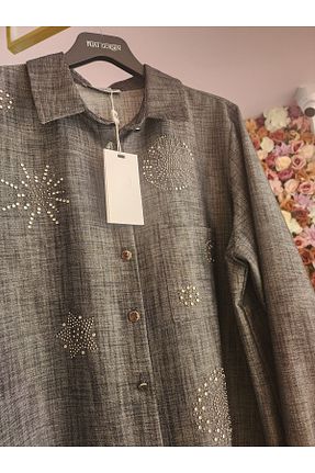 تونیک حجاب طوسی زنانه بافتنی FUAT GÜRSEN - کد 830636283