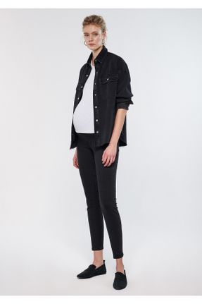 شلوار جین مشکی زنانه پاچه تنگ پنبه (نخی) استاندارد کد 40461158