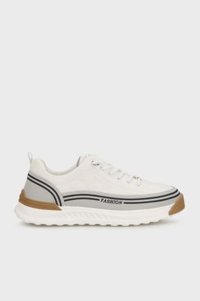 کفش کژوال سفید مردانه چرم مصنوعی پاشنه کوتاه ( 4 - 1 cm ) پاشنه ساده کد 830819415