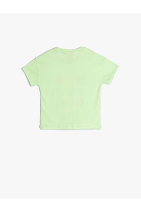 تی شرت سبز بچه گانه رگولار یقه گرد پنبه (نخی) تکی کد 691813084