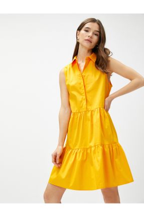 لباس زرد زنانه بافتنی پنبه (نخی) ریلکس کد 655812703