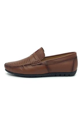 کفش کژوال قهوه ای مردانه چرم طبیعی پاشنه کوتاه ( 4 - 1 cm ) پاشنه ساده کد 830824595