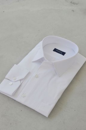 پیراهن سفید مردانه رگولار پنبه - پلی استر کد 65490280