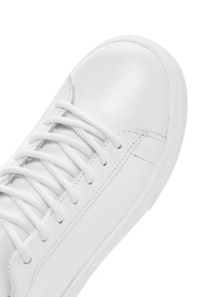 کفش اسنیکر سفید زنانه چرم طبیعی چرم طبیعی کد 818932836