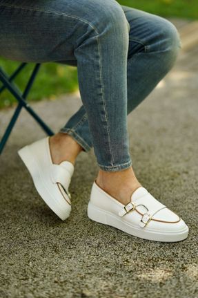 کفش کژوال سفید مردانه جیر پاشنه کوتاه ( 4 - 1 cm ) پاشنه ساده کد 740927331