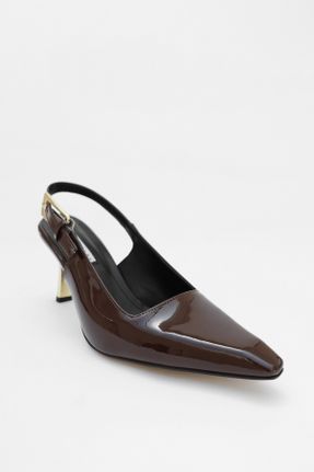 کفش پاشنه بلند کلاسیک قهوه ای زنانه پاشنه نازک پاشنه متوسط ( 5 - 9 cm ) کد 828084565