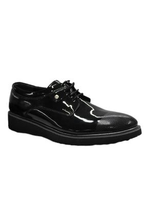 کفش کلاسیک مشکی مردانه چرم مصنوعی پاشنه کوتاه ( 4 - 1 cm ) پاشنه ضخیم کد 668327547