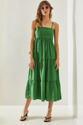 لباس سبز زنانه بافتنی بند دار کد 828660775