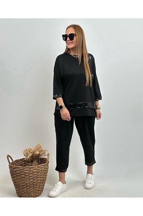 ست بالاتنه و پائین تنه مشکی زنانه بافتنی Butik Ayseba - کد 820647452