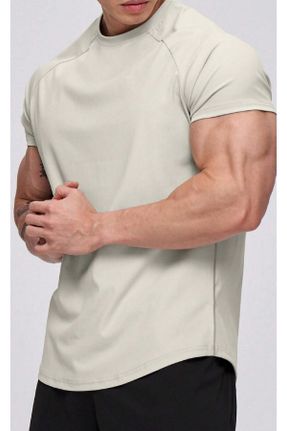 تی شرت طوسی مردانه اسلیم پنبه - پلی استر کد 823228166