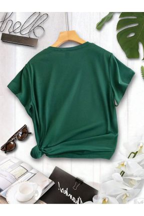 تی شرت سبز زنانه یقه گرد اورسایز تکی کد 815621692