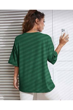 تیشرت سبز زنانه اورسایز khufu - کد 824782803