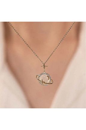 گردنبند استیل ( فولاد ) طلائی زنانه استیل (فولاد) HKN AVM ACCESSORİES - کد 826470580