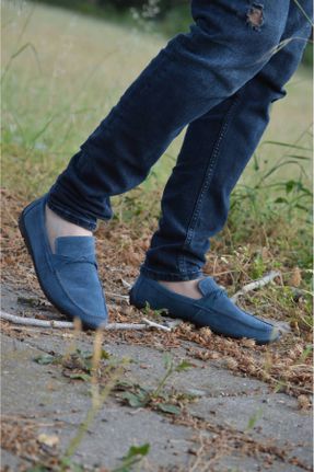 کفش کژوال آبی مردانه جیر پاشنه کوتاه ( 4 - 1 cm ) پاشنه ساده کد 824326307