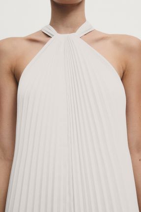 لباس سفید زنانه بافتنی پلی استر راحت کد 817818234