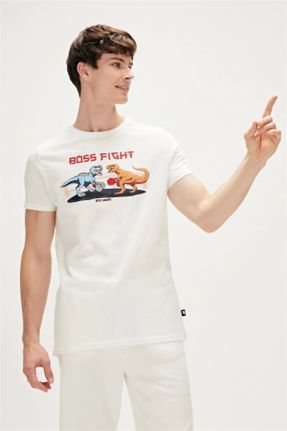 تی شرت نباتی مردانه رگولار یقه خدمه تکی کد 820174222