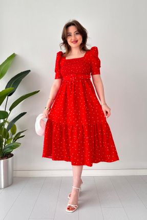 لباس قرمز زنانه بافتنی رگولار کد 680132334