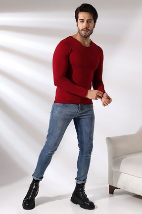 تیشرت زرشکی مردانه اسلیم فیت Endies - کد 782150050