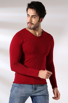 تیشرت زرشکی مردانه اسلیم فیت Endies - کد 782150050
