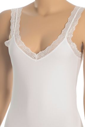 رکابی سفید زنانه دانتل تکی بند دار کد 68009598