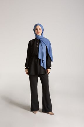 روسری آبی 70 * 180 Monaterra - کد 829058845