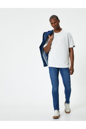 شلوار جین آبی مردانه پاچه لوله ای کد 822145524