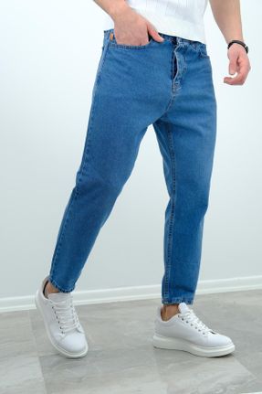 شلوار جین آبی مردانه پاچه کوتاه جین جوان بلند کد 805903354