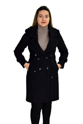 پالتو پشمی سایز بزرگ مشکی زنانه رگولار ressam - کد 793466161