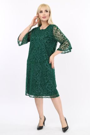 لباس سبز زنانه سایز بزرگ بافت پلی اورتان کد 286582654