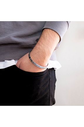 دستبند جواهر سفید مردانه زیرکن FerizZ - کد 808166033
