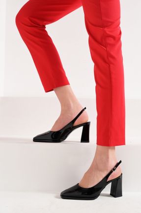 کفش پاشنه بلند کلاسیک مشکی زنانه چرم لاکی پاشنه متوسط ( 5 - 9 cm ) پاشنه ضخیم کد 670179677