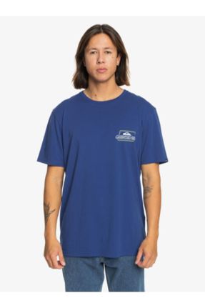 تی شرت آبی مردانه رگولار یقه گرد تکی کد 816936075