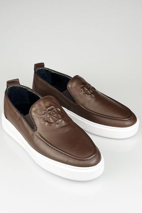 کفش کژوال قهوه ای مردانه چرم طبیعی پاشنه کوتاه ( 4 - 1 cm ) پاشنه ساده کد 812840958
