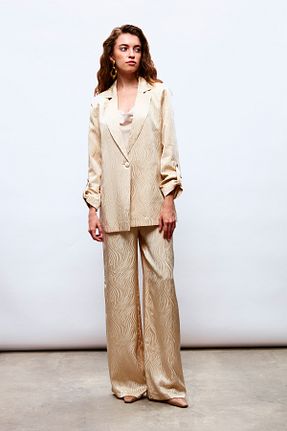 کت بژ زنانه رگولار Sateen - کد 762587342
