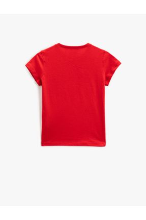 تی شرت قرمز بچه گانه رگولار یقه گرد پنبه (نخی) تکی کد 670422913