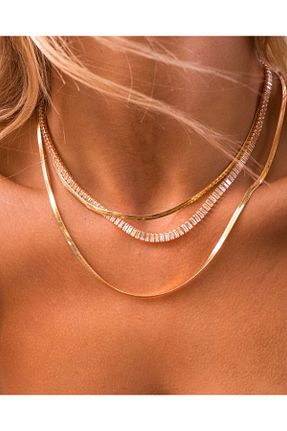 گردنبند استیل ( فولاد ) طلائی زنانه سنگ Nurşah Özcan Store - کد 830456294