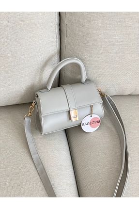 کیف دوشی طوسی زنانه چرم مصنوعی BAGLOVİS - کد 830512492