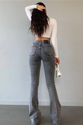 شلوار جین طوسی زنانه پاچه لوله تفنگی geenz manifacture - کد 830487129
