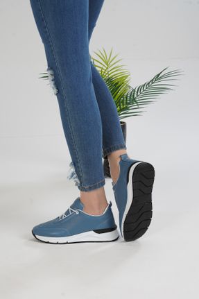 کفش کژوال آبی زنانه چرم طبیعی پاشنه کوتاه ( 4 - 1 cm ) پاشنه ساده کد 827898284