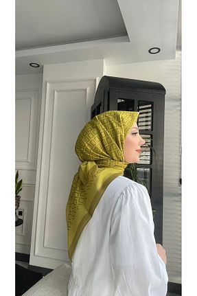 روسری سبز 90 x 90 طرح هندسی کد 830519858