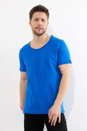 تی شرت آبی مردانه رگولار یقه گرد کد 799820789