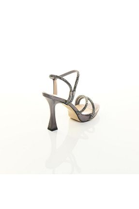 کفش مجلسی طوسی زنانه پاشنه تخت Sevim Ayakkabı - کد 830542601