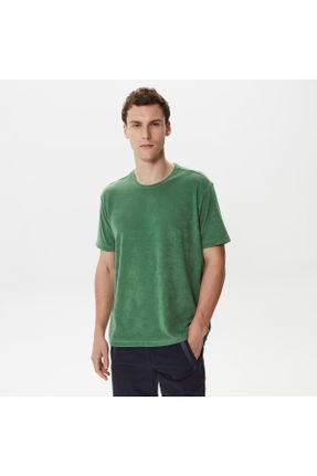 تی شرت سبز مردانه پنبه - پلی استر رگولار یقه گرد کد 728604623