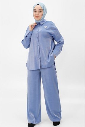 ست بالاتنه و پائین تنه حجاب سرمه ای زنانه Straight BYCOOLEST BUTİK - کد 830570745