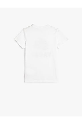 تی شرت سفید بچه گانه رگولار یقه گرد پنبه (نخی) تکی کد 807963559