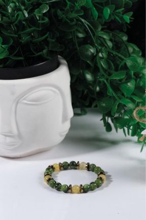 دستبند جواهر سبز زنانه سنگ طبیعی کد 206594508