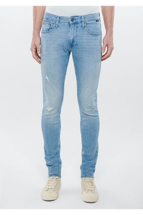شلوار جین آبی مردانه پاچه تنگ پنبه (نخی) کالج کد 290520728