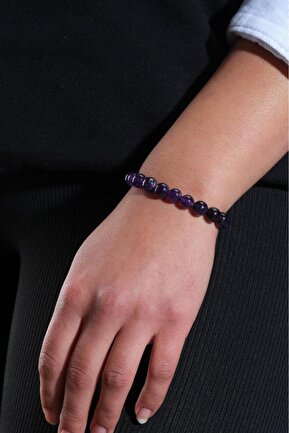 دستبند جواهر بنفش زنانه سنگ طبیعی Ssilhoutte Doğaltaş - کد 736931970