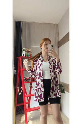 پیراهن سفید زنانه یقه پیراهنی Kübra Tekstil - کد 830817738